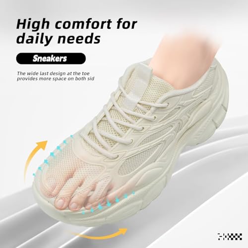 Kundork Womems Walking Shoes Running Tennis Fashion Sneakers Athletic Gym Workout Comfortable Breathable Lightweight