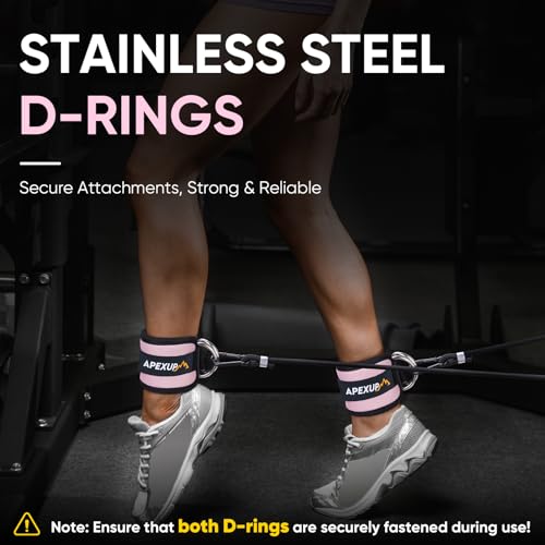APEXUP Ankle Strap for Cable Machine, Ankle Resistance Bands, Cable Kick Back Ankle Straps for Gym, Glute Workouts, Leg Ex...