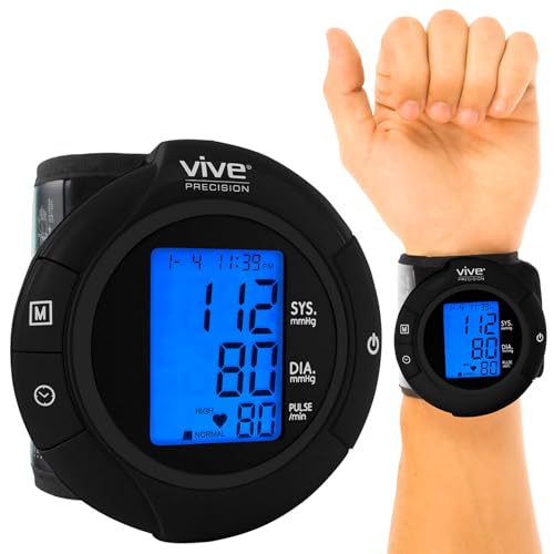 Vive Precision Smart Wrist Blood Pressure Monitor - Digital Automatic Accurate BP Cuff Machine for Irregular Heartbeat & H...