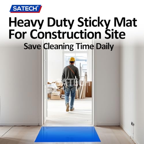 SATECH Sticky/Tacky/Adhesive Mat 24" x 36" White (Case of 4 Mats,30 Sheets Each) for Cleanroom Laboratory Hospital Constru...