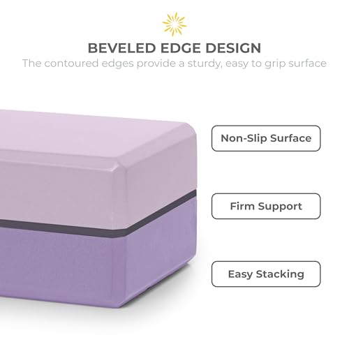 Sunshine Yoga 4" Striped Yoga Block, 10 Pack Bulk EVA Foam Yoga Blocks, Firm and Supportive Yoga Brick, Balance Foam for S...