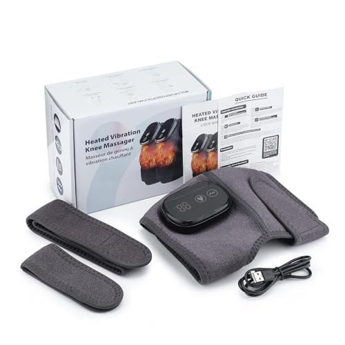 NORTHERN BROTHERS Cordless Heated Knee Massager with Heat & Vibration, 3 Heat Levels & 3 Vibration Modes, 5000mAh Recharge...