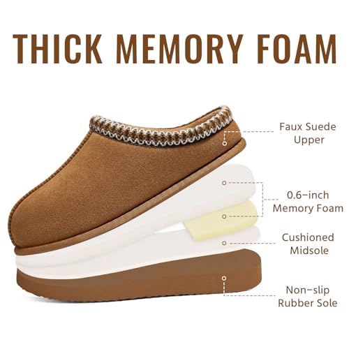 Litfun Memory Foam Slippers for Women Cozy Warm House Shoes Indoor and Outdoor