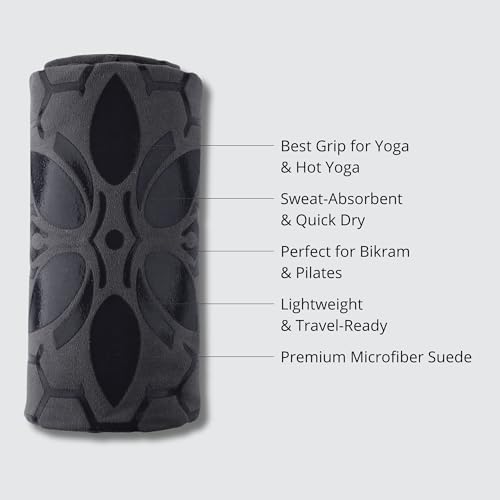 Clever Yoga Hot Yoga Mat Towel – Non-Slip Grip for Hot Yoga, Sweat Absorbent, Honeycomb Silicone Grip, Stays Flat – Ideal ...
