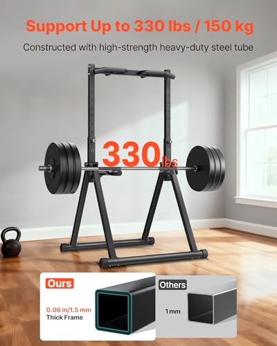 VEVOR Pull Up Bar, 330LBS Capacity Portable Pullup Bar Station, Pullup Bars Free Standing with Triangular Structure & Heav...