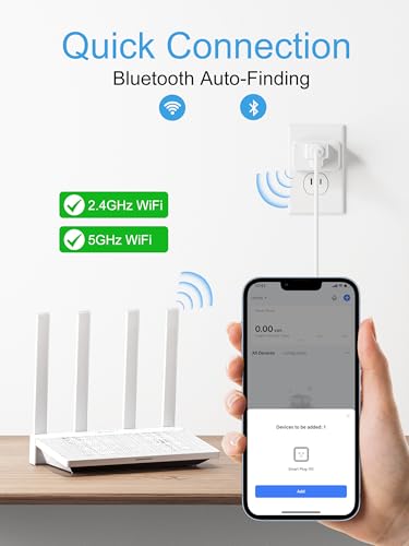 EIGHTREE Mini Smart Plug 5GHz Wi-Fi Compatible 15A, Smart Plugs That Work with Alexa & Google Home & SmartThings, Energy M...