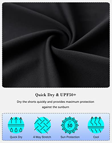 SANTINY Women's 8''/12'' High Waisted Swim Shorts with Pockets UPF50+ Long Board Swimming Shorts for Women with Liner