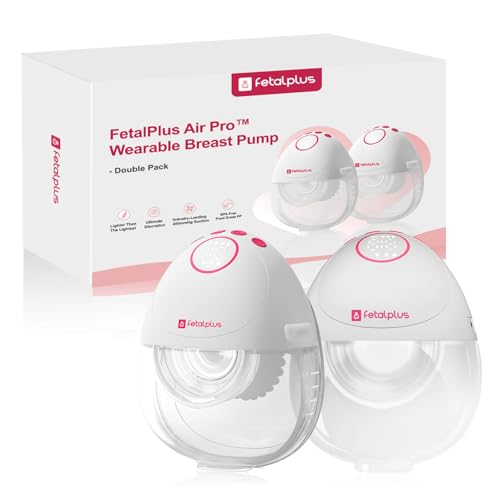 FetalPlus Air Pro™ Ultra-Discreet Wearable Breast Pump - Double Pack | Wearable Breast Pump 27mm | 15mm 18mm 21 mm 24mm Fl...