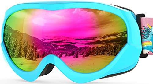 OutdoorMaster Kids Ski Goggles - Helmet Compatible Snow Goggles for Boys & Girls with 100% UV Protection