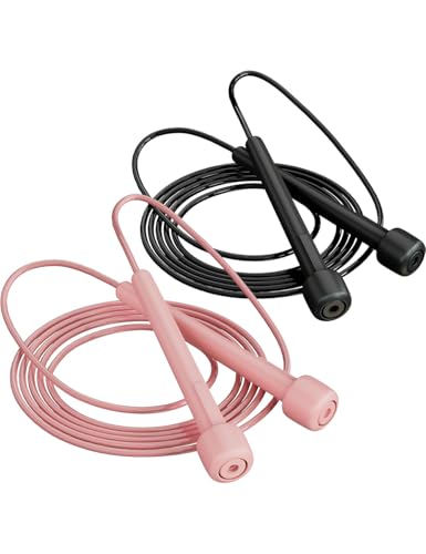 uvbws2Pack Exercise Jump Rope - With Plastic Handle, Anti Wrap PVC Long Jump Rope Set - Suitable for Men's and Women's Fit...