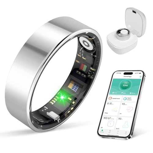 BIEMHA Smart Ring with Sleep Monitoring, 10-Day Battery Life, Stress/Heart Rate/Women's Health Tracker,No APP Subscriptio...