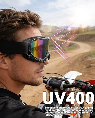 YUNGLIDE Motorcycle Goggles Dirt Bike ATV Ski Goggles For Men Women UV Protection Windproof And Dustproof Glasses