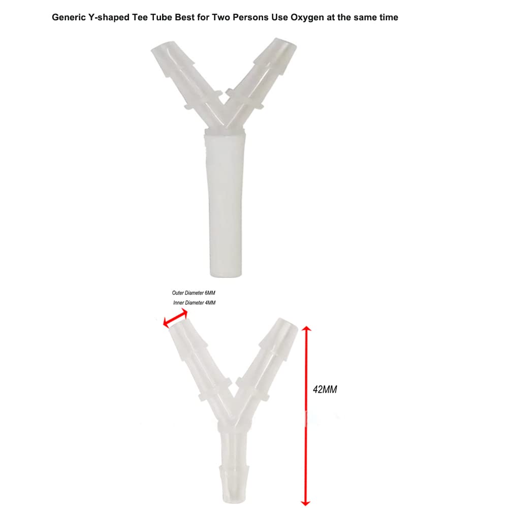 Vogvos 7FT Standard Nasal Cannula Tubing Soft Silicone Tube for Various Machine with Y-Shape Tee Connector and Nasal Suction Head-1 Pack