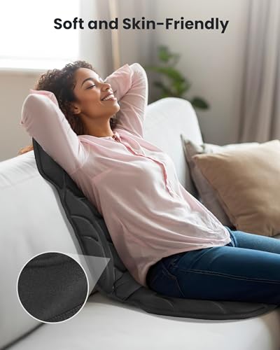 COMFIER Back Massager with Heat, Vibration Massage Seat Cushion with 8 Massage Nodes & 5 Modes, Adjustable Chair Massager ...