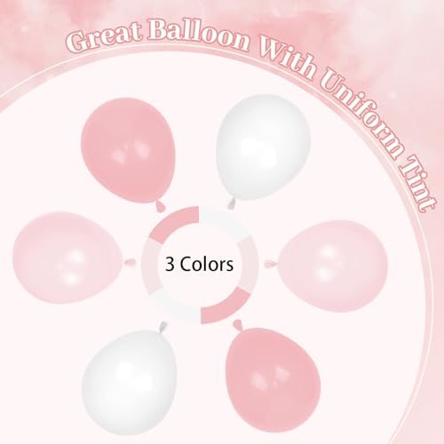 60pcs Light Pink Balloons with Clear Pastel Pink and White Balloons for Wedding Bridal Baby Shower Shower Birthday Party D...