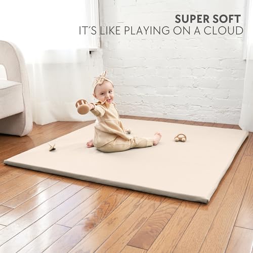 Stylish Padded Baby Play Mat for Your Boy or Girl - Extra Thick & Super Soft Vegan Leather Floor Mat Creates A Safe Play A...