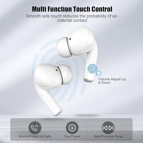 Wireless Earbuds for iPhone, 5.3 Bluetooth Headphones for Apple Earbuds Wireless, ENC Noise Cancelling 40Hrs Playback in E...