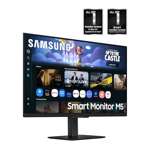 Samsung 27-Inch M5 (M50F) Series FHD Smart Monitor with Streaming TV, Speakers, HDR10, Gaming Hub, Multiple Ports, Workout...