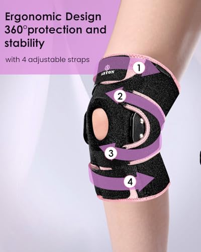 ABYON Hinged Knee Brace for Men & Women Meniscus Tear, ACL/MCL Pain, Arthritis - Maximum Knee Support with Metal Side Stab...
