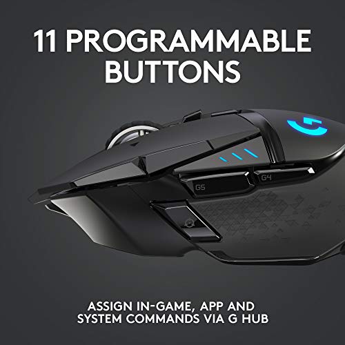 Logitech G502 Lightspeed Wireless Gaming Mouse with Hero 25K Sensor, PowerPlay Compatible, Tunable Weights and Lightsync R...