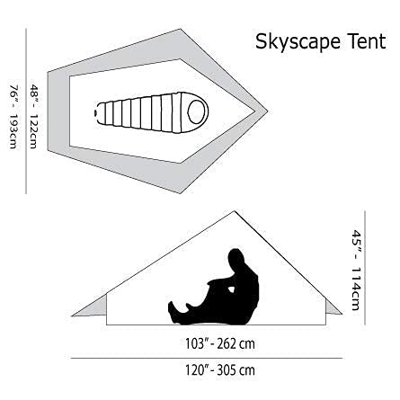 Six Moon Designs Skyscape Scout Green 1 Person Ultralight Tent. 38 oz. Affordable Backpacking, Hiking Tent. Polyurethane C...