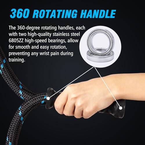 Supertrip Upgraded Weighted Jump Rope for Fitness Men Women Second Generation 360 Rotating Handles, 3.21LBS 3.38LBS 3.41LB...