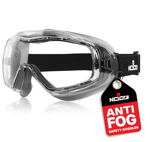 NoCry Anti Fog Safety Goggles for Men and Women with Premium Anti Scratch Coating - Vented Panoramic Lab Goggles; ANSI Z87...