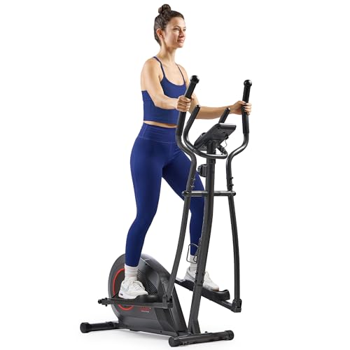 Sunny Health & Fitness Smart Upright Elliptical w/Pulse Sensor Built-in, Indoor Full-Body Cross-Training & Cardio Exercise...