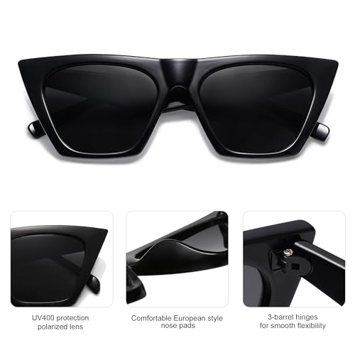 SOJOS Trendy Oversized Square Cateye Polarized Sunglasses Womens Big Frame Shades SJ2115