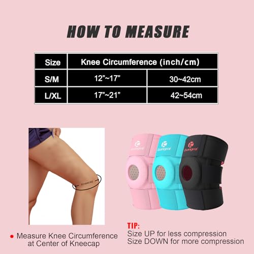 Kuangmi Knee Brace with Side Stabilizers & Patella Gel Pad,Adjustable Compression Knee Support with Arthritis Relief,Injur...