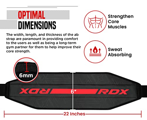 RDX AB Straps for Pull Up Bar Hanging (Pair), Maya Hide Leather, Abdominal Muscle Building Padded Arm Support Slings with ...