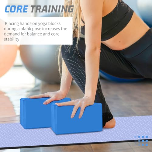2025 Yoga Blocks 2 Pack, EVA Foam Yoga Block Supportive Latex-Free, Non-Slip Exercise Blocks, Yoga Accessories for Pilate...