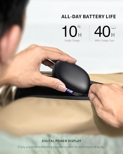 PSIER Open Ear Headphones Bluetooth 5.3 Bone Conduction Headphone, Soft Wireless Open Earbuds IPX6 Waterproof, Open Ear Ea...