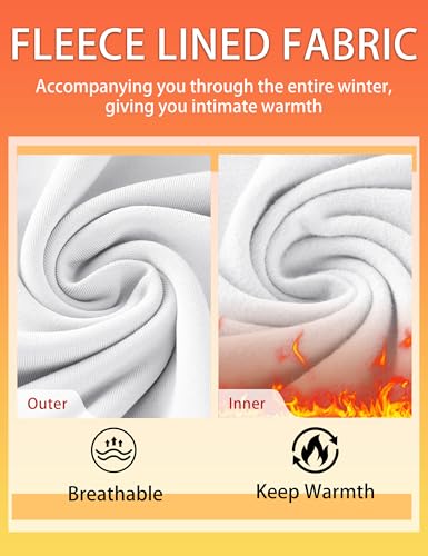 RIKUAOU Long Sleeve Thermal Shirts for Women, Fleece-Lined Undershirts Base Layer Tops for Running Workout Cold Weather