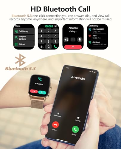 SOUYIE Smart Watch for Women Men, 1.85" AI Voice Smartwatch, 24/7 Heart Rate Monitor, Stress/SpO2/Sleep Tracker, IP68 Wate...
