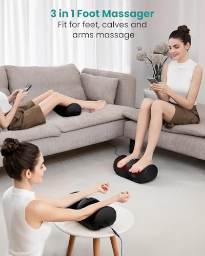 Nekteck Foot Massager with Heat & Foot Roller, Shiatsu Calf Leg Massager for Circulation and Neuropathy Pain Relief for Fe...
