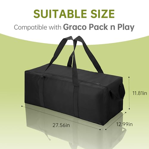 Carrying Bag Compatible with Graco Pack n Play, Replacement Nylon Foldable Travel Carrying Case for Graco Pack n Play, Lig...