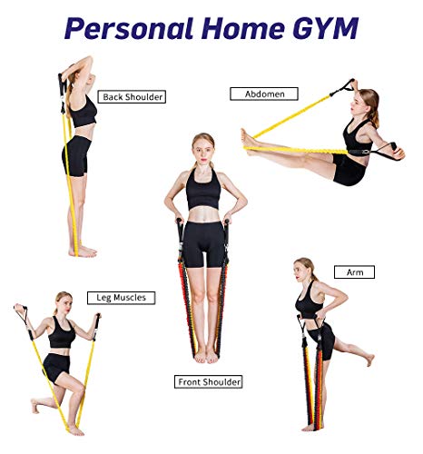 EILISON Resistance Band Kit with Heavy Duty Protective Sleeves for Safe Workout and Soft Anti-Slip Foam Handle, Door Ancho...