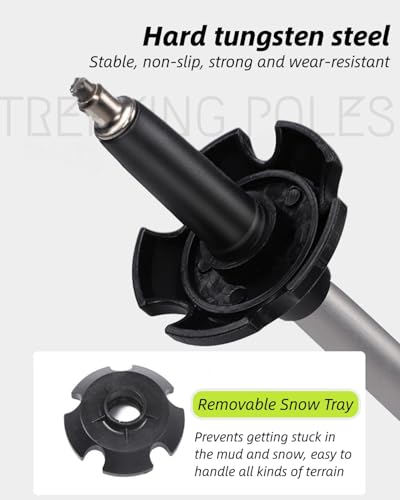 TianfuSpanda Trekking Poles Collapsible 2 Pack, 7075 Aluminum Alloy Hiking Poles, Adjustable 45"-53" with Anti-Shock EVA G...