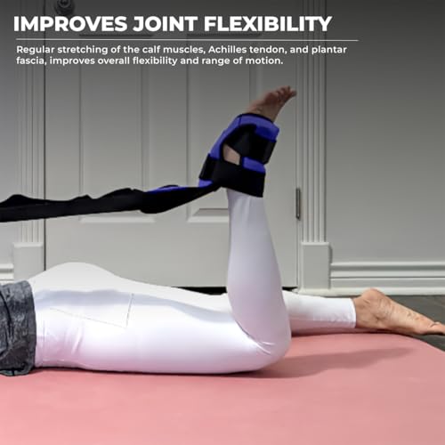 Yaghzu Foot and Calf Stretcher - Stretching Strap for Plantar Fasciitis, Achilles Tendonitis, Heel Spurs, Foot Drop, & Ham...