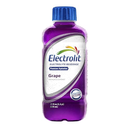 Electrolit, Electrolyte Beverage, Grape, 21 Fl Oz bottle (Pack of 12)