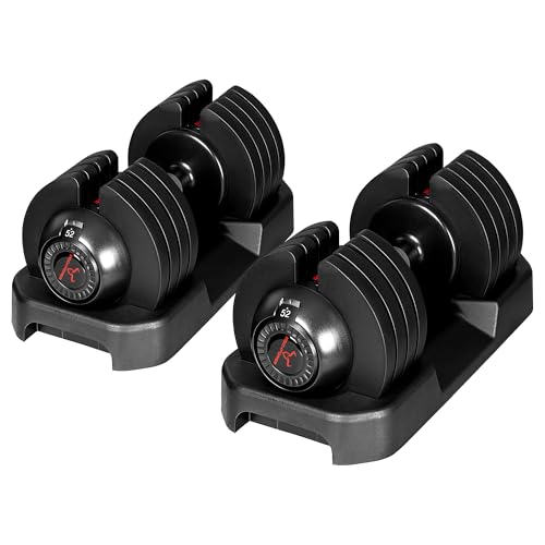 BOCHPOWER Adjustable Dumbbells Set of 2,Free Weights Dumbbells Set,52 lbs pair for Men/Women Gym Equipment for Home Streng...
