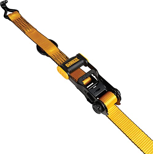 DEWALT DXBC50002 Black/Yellow 1.5" x 16' Ratchet Tie Down Straps - Heavy-Duty Cargo Hauling (5000 lb Break Strength), 2 Pack