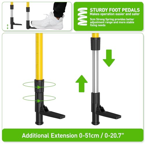 Huepar 12 Ft./3.7M Professional Laser Level Pole with Tripod and 1/4-Inch by 20-Inch Laser Mount for Rotary and Line Laser...