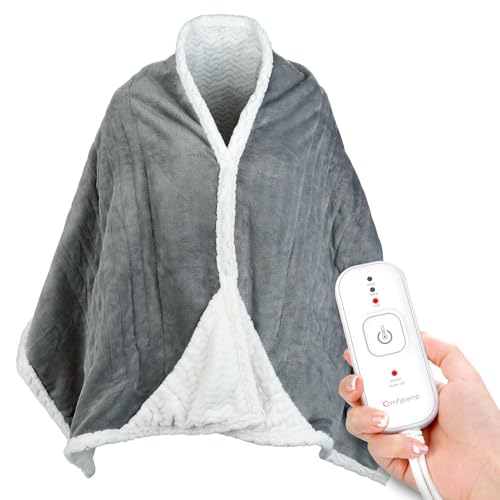 Comfytemp Wearable Heated Blanket- 70" x 23" Electric Shawl Throw Wrap for Women, Warm for Mom Wife, 3 Heat Settings & 4H ...