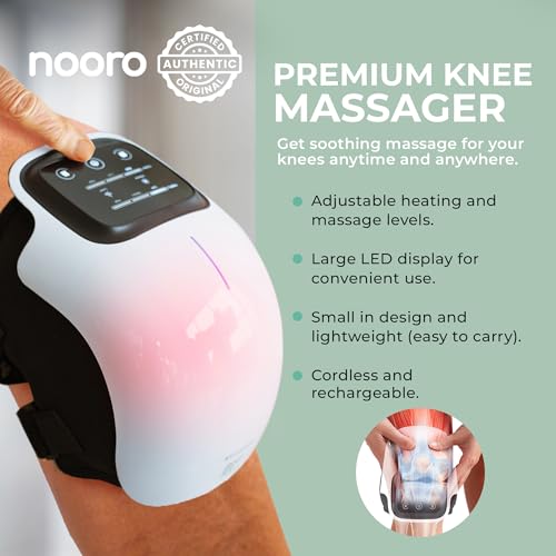 nooro Portable Knee Massager with Heat, Red Light, & Massage Therapy, Relax Tight Muscles and Helps Minor Joint Stiffness ...