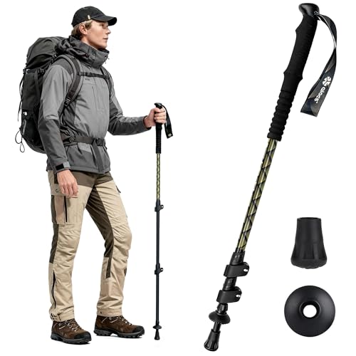Alocs Lightweight Walking Stick - 7075 Aluminum Hiking Stick - Collapsible Trekking Hiking Pole with Flip Locks and EVA Gr...