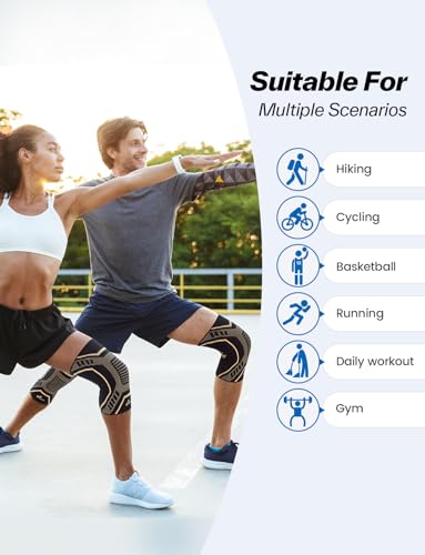 Sportneer Knee Brace with Dual Side Stabilizers – Maximum Support Compression Knee Sleeve for Men & Women, Anti-Slip Knee ...