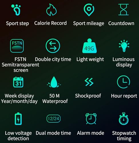 findtime Men's Digital Watch Waterproof Pedometer Watches Sport Watch Step Counter Calorie Military Watch with Stopwatch A...