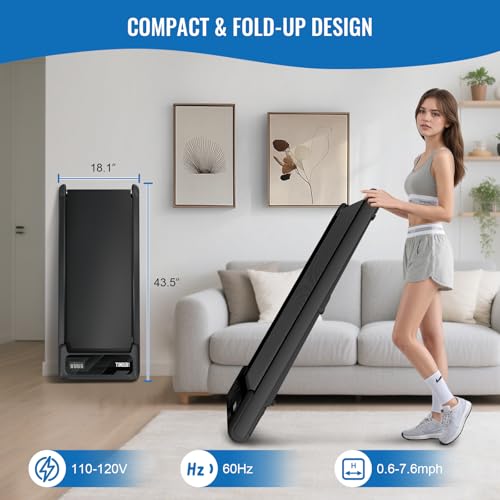 Treadmill with Handles, 2.5HP Walking Pad Treadmills with Handle Bar, Under Desk Treadmill with Remote Control LED Displa...